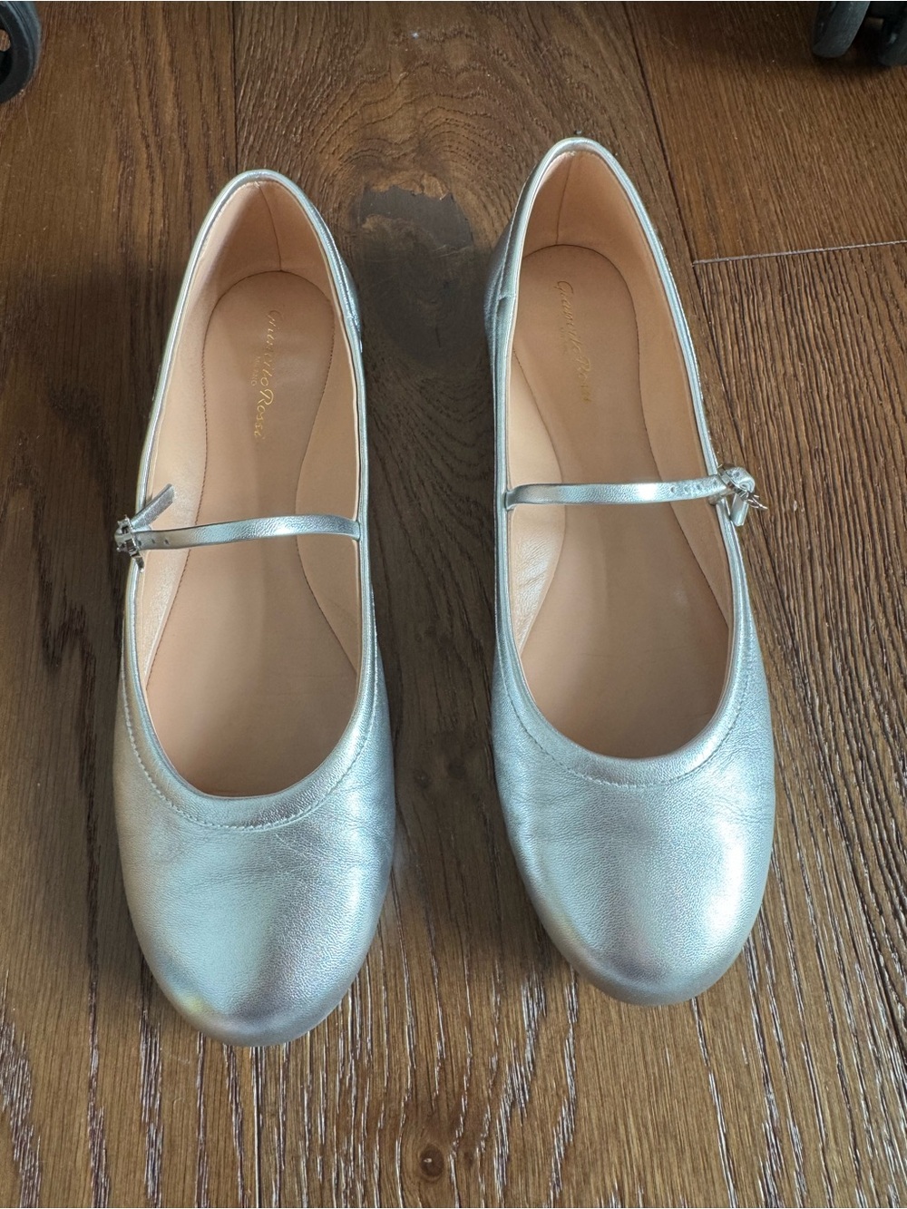 Gianvito Rossi Metallic Silver Ballet Flats